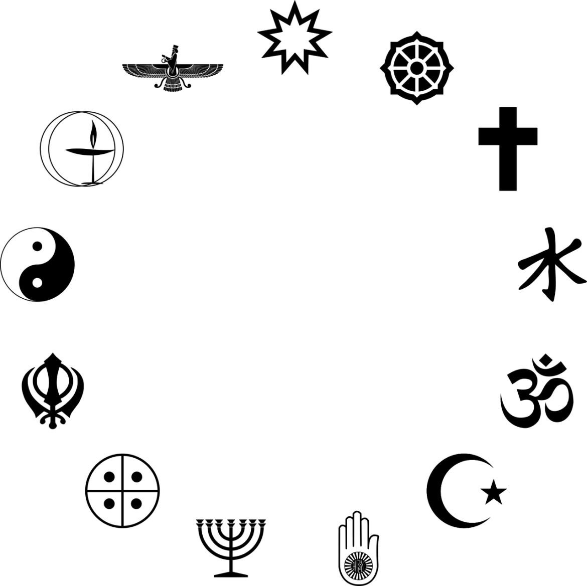 silhouette, black, religion